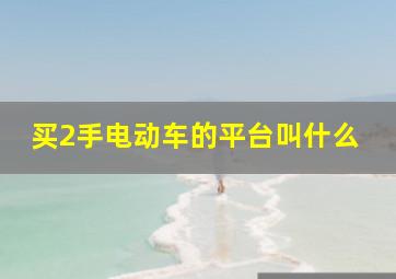 买2手电动车的平台叫什么