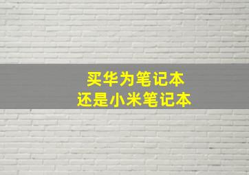 买华为笔记本还是小米笔记本