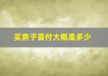 买房子首付大概是多少