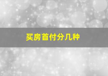 买房首付分几种