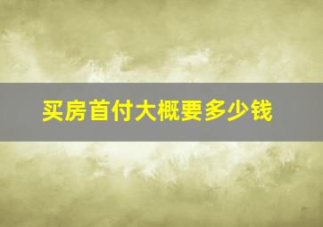 买房首付大概要多少钱