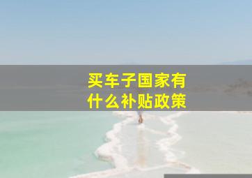 买车子国家有什么补贴政策