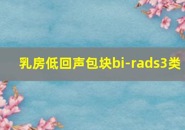 乳房低回声包块bi-rads3类