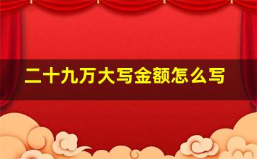 二十九万大写金额怎么写