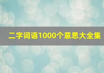 二字词语1000个意思大全集