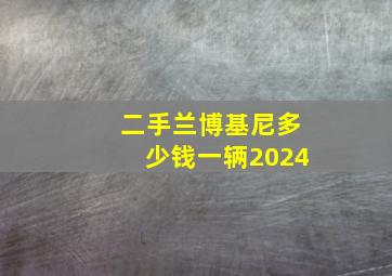 二手兰博基尼多少钱一辆2024