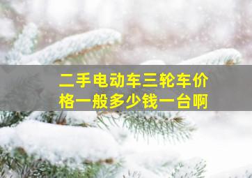 二手电动车三轮车价格一般多少钱一台啊