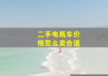 二手电瓶车价格怎么卖合适