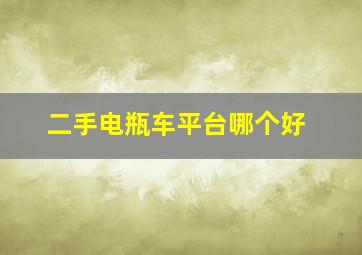 二手电瓶车平台哪个好