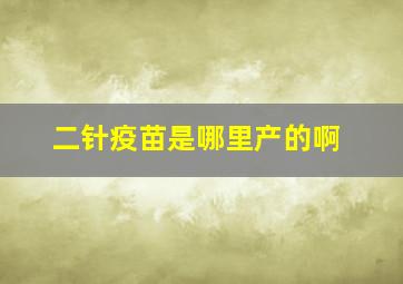 二针疫苗是哪里产的啊