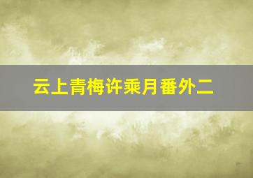 云上青梅许乘月番外二