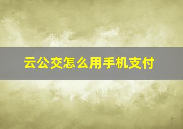 云公交怎么用手机支付