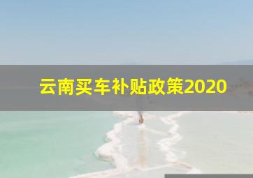 云南买车补贴政策2020