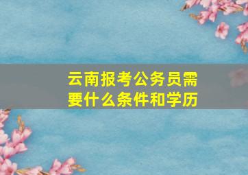 云南报考公务员需要什么条件和学历