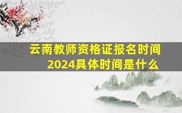 云南教师资格证报名时间2024具体时间是什么