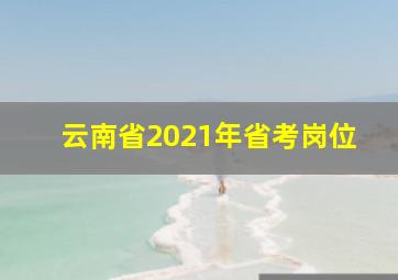 云南省2021年省考岗位