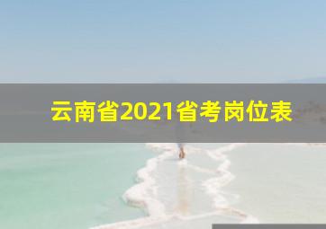 云南省2021省考岗位表