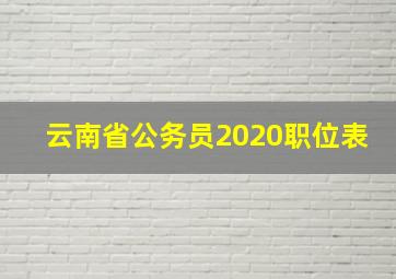 云南省公务员2020职位表