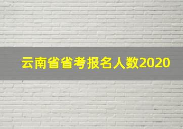 云南省省考报名人数2020