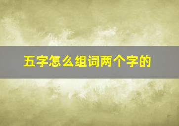 五字怎么组词两个字的