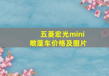 五菱宏光mini敞篷车价格及图片