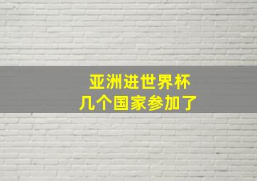 亚洲进世界杯几个国家参加了