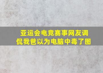 亚运会电竞赛事网友调侃我爸以为电脑中毒了图