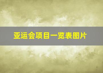 亚运会项目一览表图片