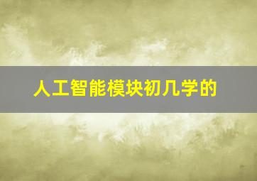 人工智能模块初几学的