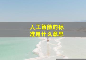 人工智能的标准是什么意思