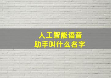 人工智能语音助手叫什么名字