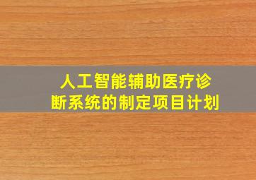 人工智能辅助医疗诊断系统的制定项目计划