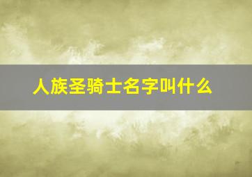 人族圣骑士名字叫什么