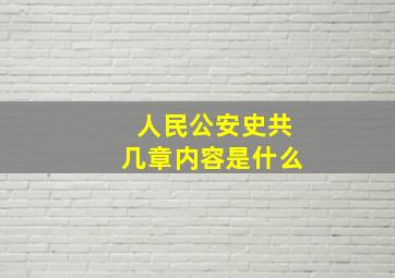 人民公安史共几章内容是什么