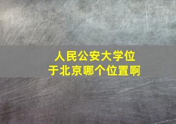 人民公安大学位于北京哪个位置啊