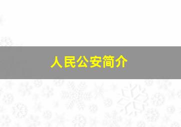 人民公安简介