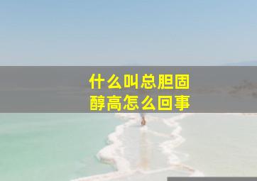 什么叫总胆固醇高怎么回事