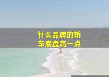 什么品牌的轿车底盘高一点