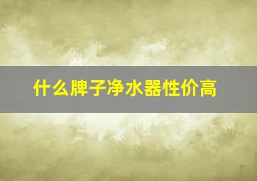 什么牌子净水器性价高