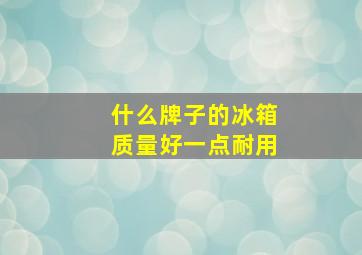 什么牌子的冰箱质量好一点耐用