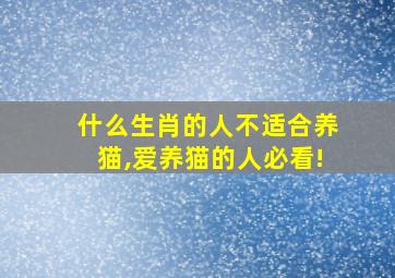 什么生肖的人不适合养猫,爱养猫的人必看!