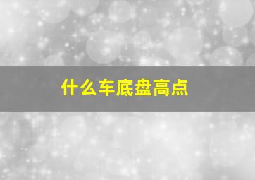 什么车底盘高点