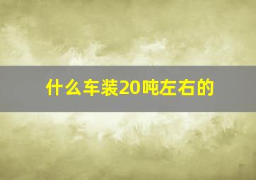 什么车装20吨左右的