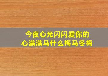 今夜心光闪闪爱你的心满满马什么梅马冬梅