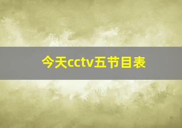 今天cctv五节目表