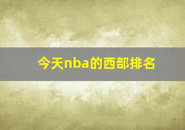 今天nba的西部排名