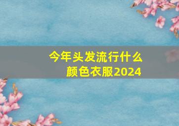 今年头发流行什么颜色衣服2024