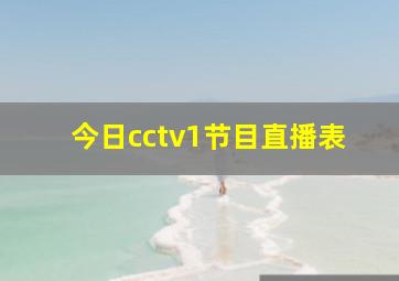 今日cctv1节目直播表