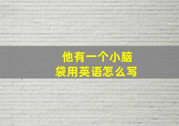 他有一个小脑袋用英语怎么写