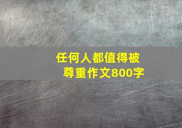 任何人都值得被尊重作文800字